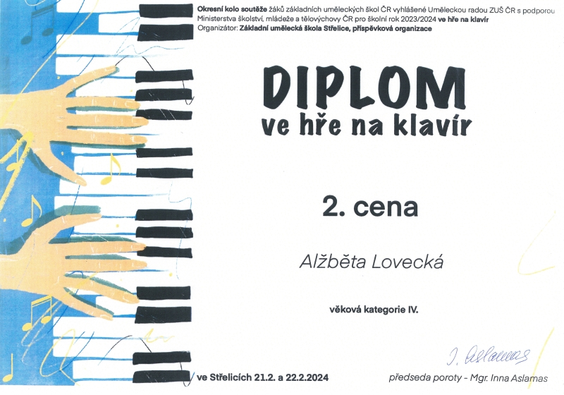 Soutěže ve šk. r. 2023/2024 = fotky a diplomy